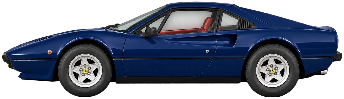 Illustration of Ferrari 308 GTB Vetroresina, chassis 19231, based on the supplied car photographs.