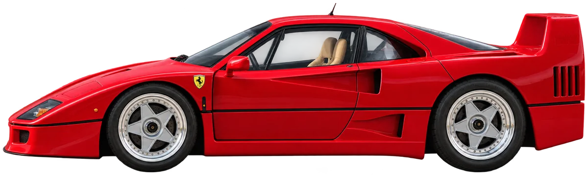 Illustration of Ferrari F40, chassis 80776, based on the supplied car photographs.